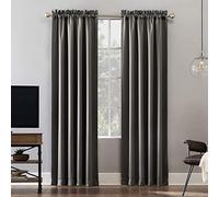 Sun Zero Oslo Theater Grade Extreme Total Blackout Rod Pocket Curtain Panel, 52" x 95", Gray