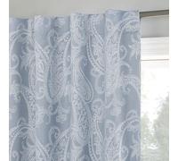 Sun Zero Pedra Paisley Embroidery 100% Blackout Back Tab Curtain Panel, 40" x 84", Tranquil Blue
