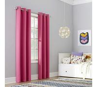 Sun Zero Riley Kids Bedroom Blackout Grommet Curtain Panel, 40" x 63", Hot Pink