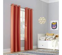 Sun Zero Riley Kids Bedroom Blackout Grommet Curtain Panel, 40" x 63", Tangerine Orange