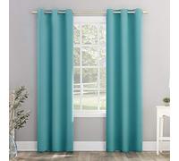 Sun Zero Riley Kids Bedroom Blackout Grommet Curtain Panel, 40" x 95", Surf Blue