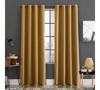 Sun Zero Soho 2-Pack 2-Pack Energy Efficient Blackout Privacy Curtain, Grommet Curtain Panel Pair, 54'' x 96'', Gold
