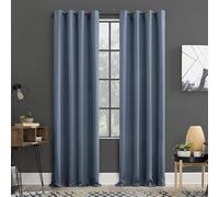 Sun Zero Soho 2-pack Blackout Energy Efficient Grommet Curtain Panel Pair, 54" x 63", Denim Blue