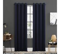 Sun Zero Soho 2-pack Blackout Energy Efficient Grommet Curtain Panel Pair, 54" x 84", Navy Blue