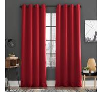 Sun Zero Soho 2-pack Blackout Energy Efficient Grommet Curtain Panel Pair, 54" x 84", Red