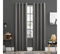 Sun Zero Soho 2-pack Energy Efficient Blackout Grommet Curtain Panel Pair, 108" x 96", Gray