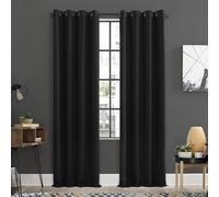 Sun Zero Soho 2-pack Energy Efficient Blackout Grommet Curtain Panel Pair, 54" x 63", Black