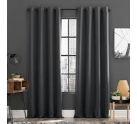 Sun Zero Soho 2-Pack Energy Saving Noise Reducing Blackout Grommet Curtain Panel Pair, 54" x 108", Charcoal Gray