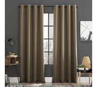 Sun Zero Soho 2-Pack Energy Saving Noise Reducing Blackout Grommet Curtain Panel Pair, 54" x 96, Barley Brown