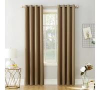Sun Zero Soho 2-Pack Energy Saving Noise Reducing Blackout Grommet Curtain Panel Pair, 54" x 96, Taupe Beige