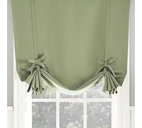 Sun Zero Soho Energy Saving Blackout Rod Pocket Window Tie-up Balloon Shade, 40" x 63", Sage Green