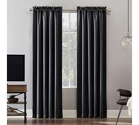 Sun Zero Theater Grade Extreme 100% Blackout Rod Pocket Curtain Panel, Polyester, Coal Gray, 52" W x 95" L (Pack of 1)