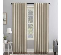 Sun Zero Velvet Curtain Noise Reducing Thermal 100% Blackout, Ecru Off-White, 50 Inches x 84 Inches