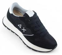 SUN68 Ally Glitter Women's Trainers Shoes Black Leather Textile Z35203-11 NEW