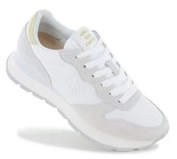 SUN68 Ally Gold Silver Women's Ladies Trainers Shoes White Leather Z36202-01 NEW