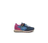 SUN68 Ally Vintage Z45207 Women's Leather Mixed Sneakers Navy Blue, blue navy, 8 UK