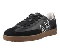 SUN68 California Sun Leather Trainers Unisex Adult, Black/White, 6 UK