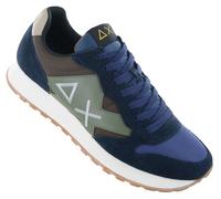 SUN68 Jaki Bicolor Men's Trainers Shoes Z44114-07 Navy Blue Brown Leather NEW