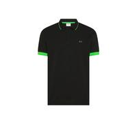 Sun68 Men Polo A36120 11 Small Stripe Fluo Black