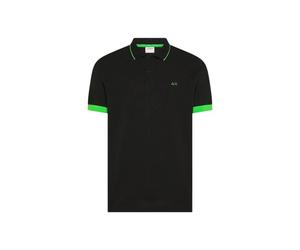 Sun68 Men Polo A36120 11 Small Stripe Fluo Black