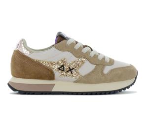 SUN68 Stargirl Glitter Logo - Women's Sneakers Beige Z44210-16 Casual Shoes New
