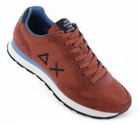 SUN68 Tom Solid Men's Trainers Shoes Brown Rust Leather Textile Z45101-36 NEW