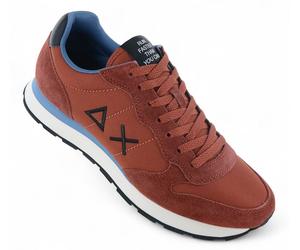 SUN68 Tom Solid Men's Trainers Shoes Brown Rust Leather Textile Z45101-36 NEW