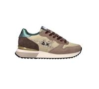 SUN68 Z45217 Stargilrl Glitter Logo Dark Beige Sports Shoes for Women Nubuck and Glitter Fabric, Dark Beige, 8 UK