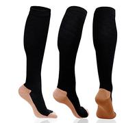 Sunallwell 3 Pairs Compression Socks,Long Flight Socks for Women, Compression Stockings for Sports, Running, Flight, Travel, Motorbike