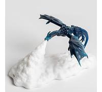 Sunallwell 3D Fire Breathing Night Light Dragon, 3D Printed LED Ice Fire Dragon Bedroom Children's Room Night Light Table Desk Lamp Volcano Dragon Lamps with USB Rechargeable Fire Dragon (Blue)