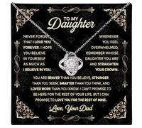 Sunalux To My Daughter Necklace From Dad, Daughter Necklace, Love Knot Necklace, Father Daughter Necklace, Necklace To Daughter From Dad, Gift For My Daughter, Christmas Gift To Daughter From Dad