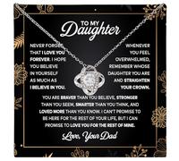Sunalux To My Daughter Necklace From Dad, Daughter Necklace, Love Knot Necklace, Father Daughter Necklace, Necklace To Daughter From Dad, Gift For My Daughter, Christmas Gift To Daughter From Dad