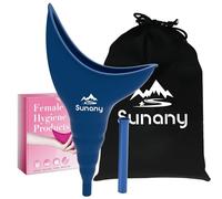 Sunany Portable Urinal Female Urinal Silicone Funnel for Women Standing Up to Pee Urinal, Reusable Urinal, Suitable for Outdoor, Activity, Camping, Traveling (Blue)