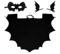SunaOmni 4Pcs Halloween Costumes Bat Costume Kids Includes Black Cape, Bat Eye Mask, Hair Clips Unisex Vampire Costume Halloween Accessories for Kids Toddlers Cosplay 120 Girl For Girls