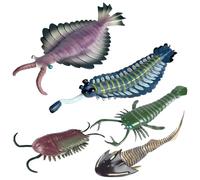SunaOmni 5Pcs Animal Figurines Set, Cambrian Ancient Organism Animal Figures Realistic Plastic Educational Toys Birthday Gift Cake Topper for Kids Boys Girls Toys Educational