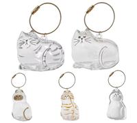 SunaOmni 5Pcs Pet Memorial Gifts, Cat Shaped Memorial Gifts, Keychain for Collecting Cat and Dog Hair, Hair Storage Box Pendants for Pet LoverPet for CatsMemorial GiftsPet Furs Keepsake