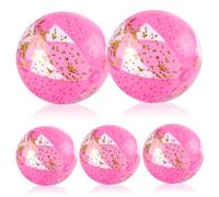 SunaOmni Beach Ball 2Pcs Giant Beach Ball and 3Pcs Small Inflatable 6.3'' and 15'' Dia. Glitter Confetti Sparkling Pool Balls Toy for Kids Pool Party Favors Glitter