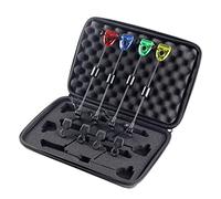 SunaOmni Bite Alarms Carp Fishing 4PCS 12.99 Inch LED Fishing Bite Alarm with a Carry Box Red Yellow Blue Green Swingers Indicators Tackle for for Accessories Alarm