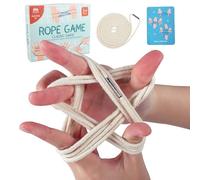SunaOmni Cats Cradles String Elastic Finger Hand Cotton Rope String Toy with 10 Instruction Cards, Traditional Educational Cat Cradles Game for Kids & Adults Zip Strings Toy Cat Game