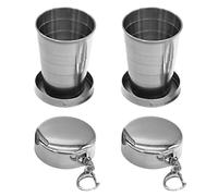 SunaOmni Collapsible Cup Stainless Steel Camping Mug Telescopic Portable 75ML Folding Cup with Keychain 2Pcs 75 ml 75 ml 75 ml Shot Glasses Travel Cup