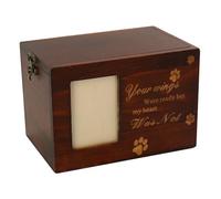 SunaOmni Dog Urn Personalised Wooden Dog Ashes Box Memorial Cat Ashes Urn Cremation Pet Urns for Loss Gifts Country Flags Israeli Flag Jewish Flag