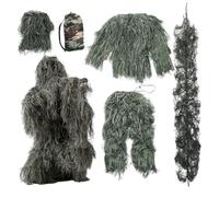 SunaOmni Ghillie Suit, 5Pcs/Set Lightweight Gorilla Costume, Comfortale Gilly Suit, 3D Camouflage Hunting Apparel, Camo Hunting Clothes, Classic Ghillie for Kids Adults Youth, S Gilly Costume