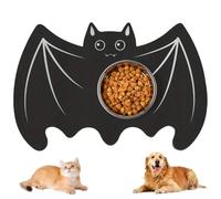 SunaOmni Halloween Dog Food Mat 24x16inch Water-absorbing Non-slip Diatom Mud Gothic Bat Shaped Pet Feeding Mat for Cats and Dogs Halloween Decorations Dog Food for and Water Pet Feeding Mats