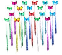 SunaOmni Light Up Hair Accessories 20Pcs Light Up Hair Clips 13.8'' Long Colorful Led Fiber Butterfly Clips Fiber Optic Lights Extension Glow In The Dark Accessories Optic Lights
