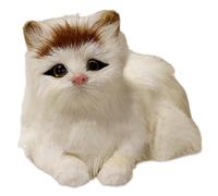 SunaOmni Realistic Cat 6x4x4 Inch Artificial Cute Lying Cat Plush Detailed Educational Fake Kitten Static State Kitten Decor for Home, Hotel, Photography Prop, White Plush Stuffed Animals