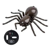 SunaOmni Remote Control Spider, RC Moving Tarantula Robot Realistic Spider, Halloween USB Rechargeable Wireless RC for Halloween, Prank, Party, Dark Brown Remote Toy