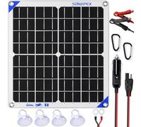 SUNAPEX 20W Solar Panel Car Battery Trickle Charger Maintainer, 12V Portable Waterproof Solar Panel Trickle Chargering kit for Car Boat RV Motorcycle Truck Marine