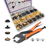 SUNAROC 100 Sets Press Studs Snap Fasteners, Poppers Fasteners 15mm Metal Snaps Marine Grade Boat Canvas Snaps for Clothing Leather Boat Cover Fabric (Regular)