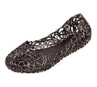SUNAVY Women's Hollow Flat Jelly Sandals Bird-Nest Ballet Soft Plastic Shoe,Black,3 UK