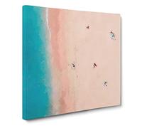 Sunbathing on South Beach Miami Canvas Print | Gallery Wrapped 30mm Frame Wall Art | 20x20 inches | Ready to Hang | Abstract Seascape Picture | Living Room Bedroom Lounge Office
